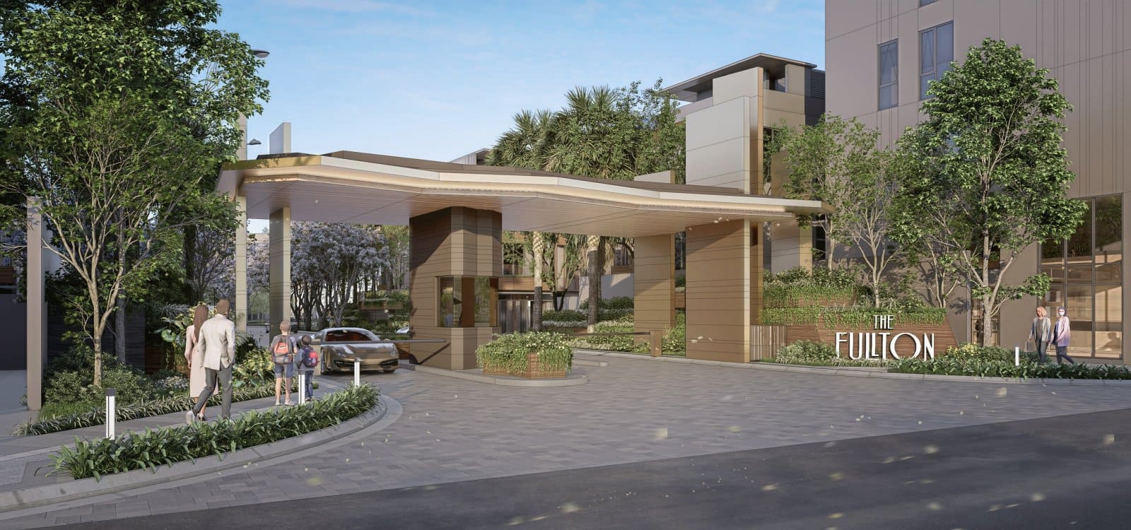 Cổng vào dự án The Fullton CapitaLand tại Vinhomes Ocean Park 3, Hưng Yên, gần Hà Nội.